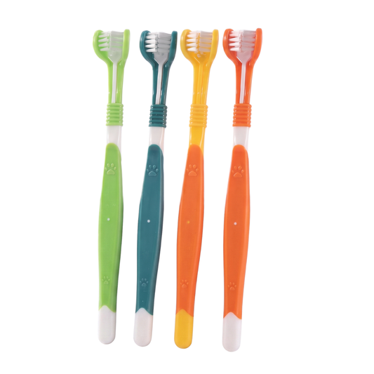 4-Pack Triple-Head Dog Toothbrushes
